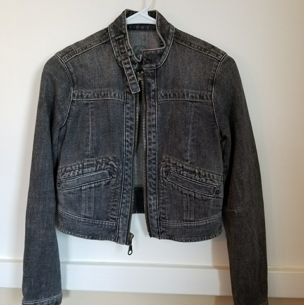 GAP denim moto jacket XS womens